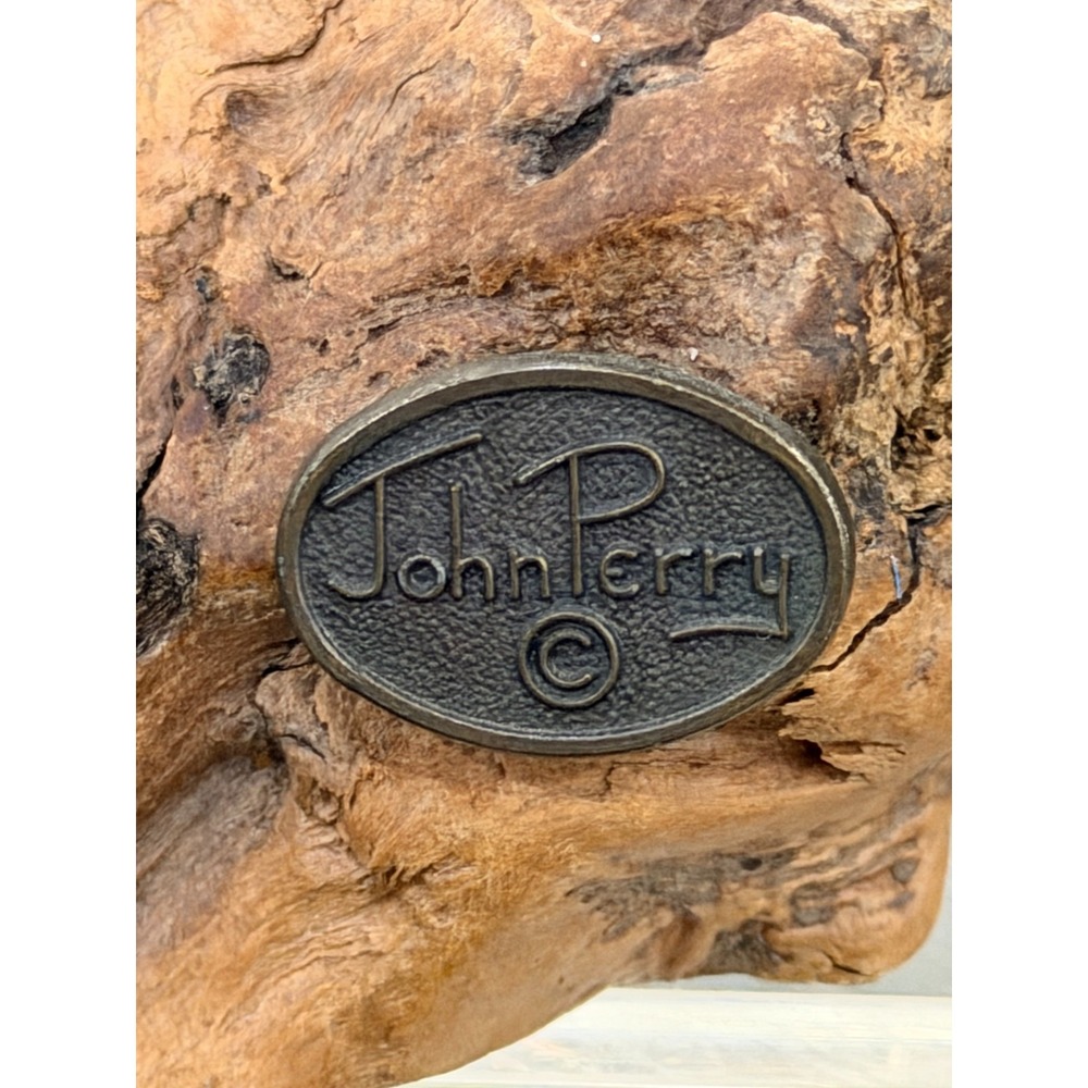 John Perry Pelican Sculpture Figurine Bird Statue Burl Wood Nautical Décor Beach - Picture 7 of 8